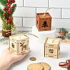 1 Set 6Pcs 2 Styles Christmas Square Splicing Wooden Ornament Mixed Colors ST-CJ0040-001-4