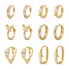 Yilisi 6Pairs 6 Styles Cubic Zirconia Hoop Earrings EJEW-YS0001-02-1