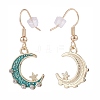 3 Pairs 3 Styles Star & Moon & Sun Alloy Enamel Dangle Earrings EJEW-JE04870-9