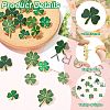 20Pcs 5 Styles Saint Patrick's Day Clover Alloy Enamel Lapel Pin Back Brooches for Backpack Clothes JEWB-CJ0003-65-3