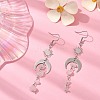 Natural Rose Quartz Chips Tassel Dangle Earrings EJEW-TA00260-04-3