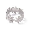 Non-Tarnish 304 Stainless Steel Ring Flower Wrap Open Cuff Ring for Women RJEW-C045-17P-3