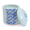Fish Pattern Ceramic Watercolor Palette with Lid AJEW-WH0817-036-1