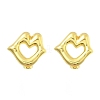 Lip 304 Stainless Steel Stud Earrings EJEW-A125-57G-4