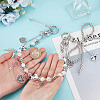 Brass Chains & Acrylic Beaded Double Layer Bowknot Purse Decorative Chains HJEW-NB00281-3