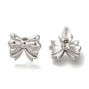304 Stainless Steel Bowknot Stud Earrings EJEW-Z077-01P-2