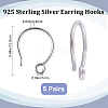 Anti-Tarnish Beebeecraft 5 Pair 925 Sterling Silver Earring Hooks STER-BBC0002-01-2