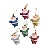 6Pcs 6 Colors Christmas Santa Claus Foam Pendant Decorations HJEW-A011-01-2