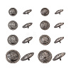 80 Pcs 8 Styles Brass Shank Buttons BUTT-TA0001-10-2