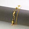 Vintage Beach Brass Moon Link Chain Double Layer Anklets for Women ZY2637-3