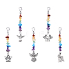 5Pcs Natural Magnesite & Amethyst & Green Aventurine & Red Aventurine & Red Jasper & Lapis Lazuli & Citrine Pendants Decorations HJEW-YW00074-01-2