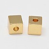 Rack Plating and Vacuum Plating Brass Cube Spacer Beads KK-I598-01G-RS-1