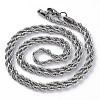 304 Stainless Steel Rope Chain Necklaces for Men Women NJEW-T012-03-66-S-01-2