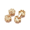 Brass Micro Pave Clear Cubic Zirconia Fold Over Clasps ZIRC-I038-34G-1