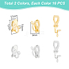 Unicraftale 32Pcs 2 Colors Brass Clip-on Earring Findings KK-UN0001-87-3