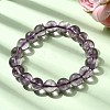 Natural Amethyst Round Beads Stretch Bracelets for Women BJEW-L712-B04-10mm-2