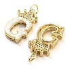 Brass Micro Pave Clear Cubic Zirconia Pendants KK-G498-01G-02-2