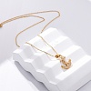 304 Stainless Steel Crystal Rhinestone Anchor Pendant Necklaces LS-NJEW-Z057-01A-G-3