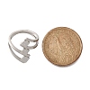 Textured Rhombus 304 Stainless Steel Finger Ring for Women RJEW-L126-09B-P-5