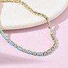 Synthetic Turquoise Tennis Bracelets KK-CBA964F-01G-03-3
