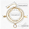 304 Stainless Steel Crystal & Acrylic Flat Round Rhombus Charm 2-strand Bracelets for Women WGEBB33-03-1