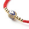 Round with Evil Eye Braided Bead Bracelet for Girl Women BJEW-JB06974-10