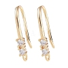 Brass Micro Pave Cubic Zirconia Earring Hooks KK-U008-12G-1