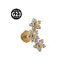 G23 Titanium with Clear Cubic Zirconia Threadless Labrets WG8E19F-04-1