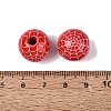 Halloween Printed Spider Webs Colored Wood European Beads WOOD-K007-04E-3