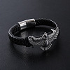 Punk Braided PU Leather Cord Bracelets VE5934-1-2