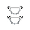 304 Stainless Steel Cubic Zirconia Nipple Stirrup WG0A897-04-1