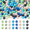 160Pcs 8 Colors Assembled Synthetic Stone and Trochus Shell Beads G-TA0002-31D-1