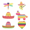 12Pcs 6 Styles Rainbow Color Printed Acrylic Pendants Sets OACR-FS0002-10-1