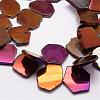 Electroplated Natural Agate Beads Strands G-K109-05-E-2