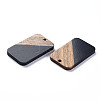 Opaque Resin & Walnut Wood Pendants RESI-T035-38E-3