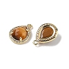 Natural Tiger Eye Faceted Teardrop Pendants G-U028-02G-02-2