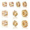 Spritewelry 10Pcs 5 Styles Brass Clear Cubic Zirconia Beads KK-SW0001-02-11