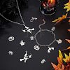 12Pcs 6 201 & 304 Styles Stainless Steel Pendants STAS-UN0034-14-3