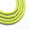 Flat Round Eco-Friendly Handmade Polymer Clay Bead Spacers X-CLAY-R067-4.0mm-10-1