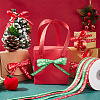  4 Rolls 2 Colors Merry Christmas Printed Polyester Grosgrain Ribbons OCOR-NB0001-87-4