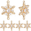 10Pcs Brass Micro Pave Clear Cubic Zirconia Connector Charms ZIRC-BBC0002-86B-1