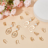 Beebeecraft 24Pcs 4 Style Brass Micro Pave Clear Cubic Zirconia Earring Hooks KK-BBC0012-32-4