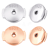 CREATCABIN 2 Pairs 2 Colors Sterling Silver Ear Nuts STER-CN0001-14B-1