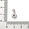 925 Sterling Silver Moissanite Rhinestone Flat Round Charms STER-U008-03P-3