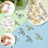 16Pcs 2 Colors Rack Plating Brass Pave Clear Cubic Zirconia Bowknot Connector Charms KK-SC0006-77-3