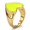 Adjustable Brass Enamel Finger Rings RJEW-B0007-02G-4