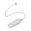 304 Stainless Steel Chain Macrame Pouch Empty Stone Holder Dowsing Pendulums PALLOY-JF02877-03-4