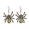 Halloween Glass Seed Bead Dangle Earrings EJEW-MZ00769-04-3