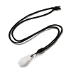 Cone Natural Quartz Crystal Pendant Necklace with Nylon Rope for Women G-H286-08D-3