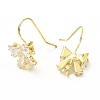 Brass Micro Pave Clear Cubic Zirconia Earring Hooks LS-ZIRC-K087-23G-2
